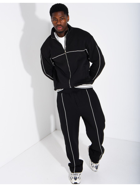 Ensemble jogging à liserés contrastants pantalon et veste