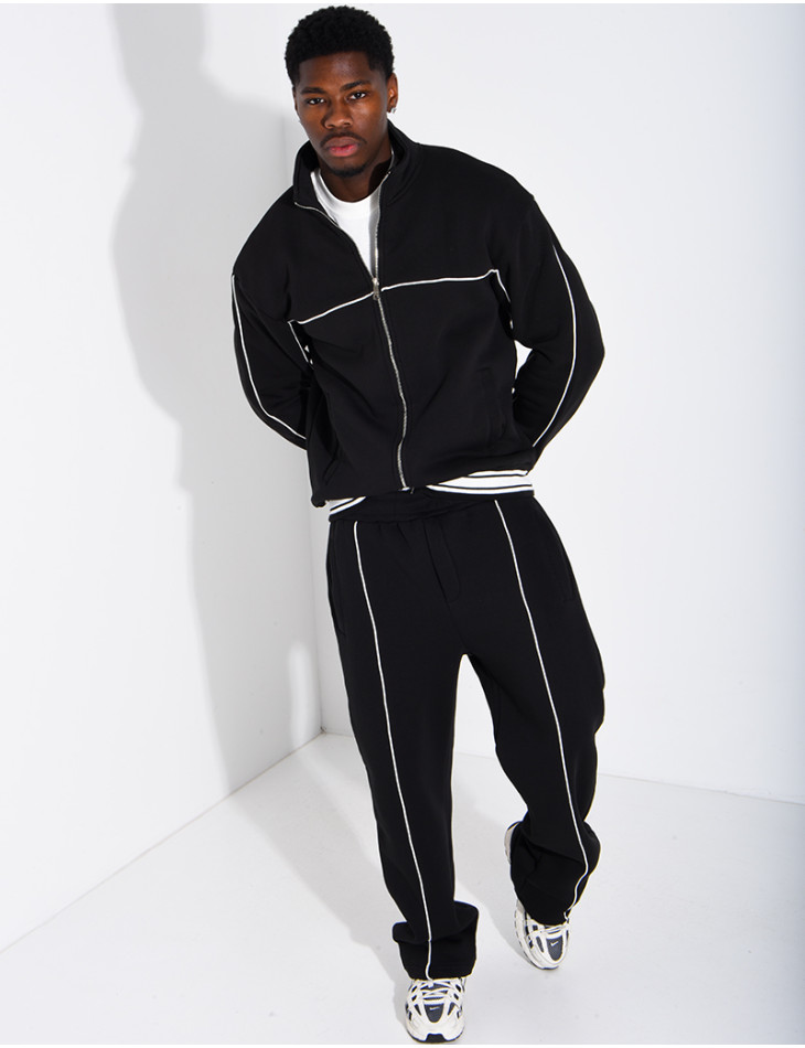 Ensemble jogging à liserés contrastants pantalon et veste