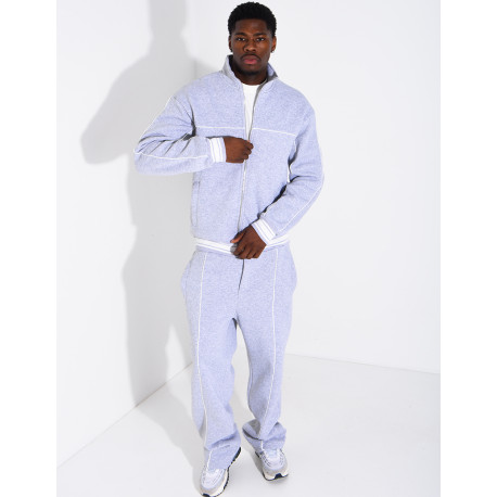Ensemble jogging à liserés contrastants pantalon et veste