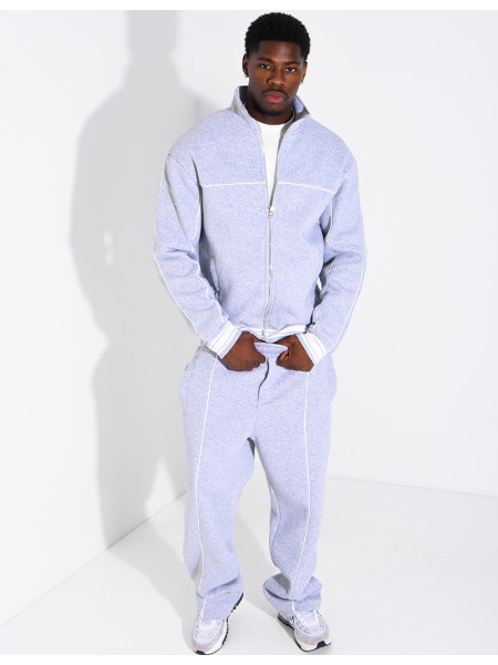 Ensemble jogging à liserés contrastants pantalon et veste