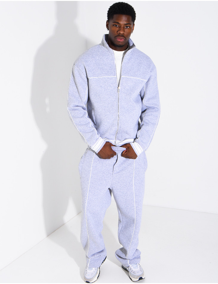 Ensemble jogging à liserés contrastants pantalon et veste
