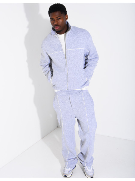 Ensemble jogging à liserés contrastants pantalon et veste