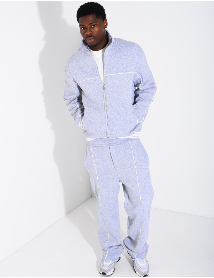 Ensemble jogging à liserés contrastants pantalon et veste