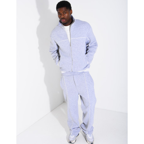Ensemble jogging à liserés contrastants pantalon et veste