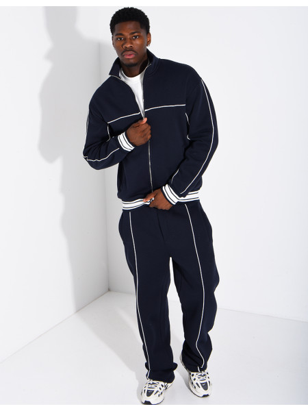 Ensemble jogging à liserés contrastants pantalon et veste