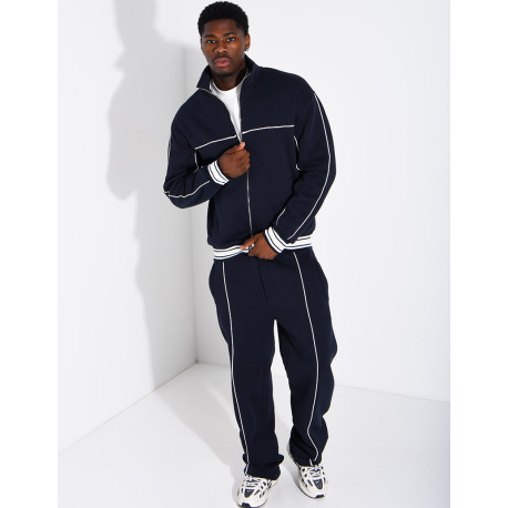 Ensemble jogging à liserés contrastants pantalon et veste