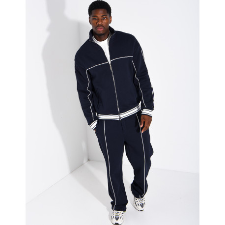 Ensemble jogging à liserés contrastants pantalon et veste
