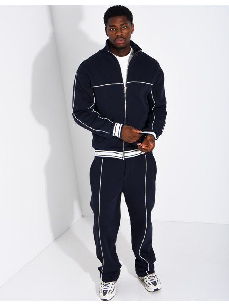 Ensemble jogging à liserés contrastants pantalon et veste
