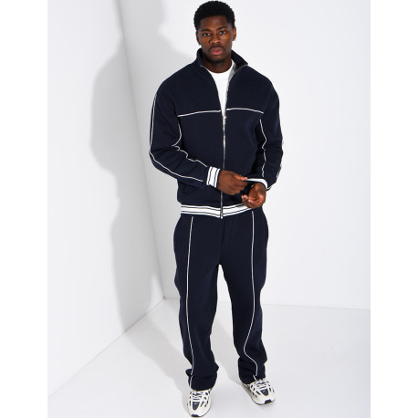 Ensemble jogging à liserés contrastants pantalon et veste
