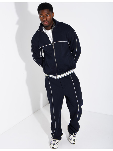Ensemble jogging à liserés contrastants pantalon et veste