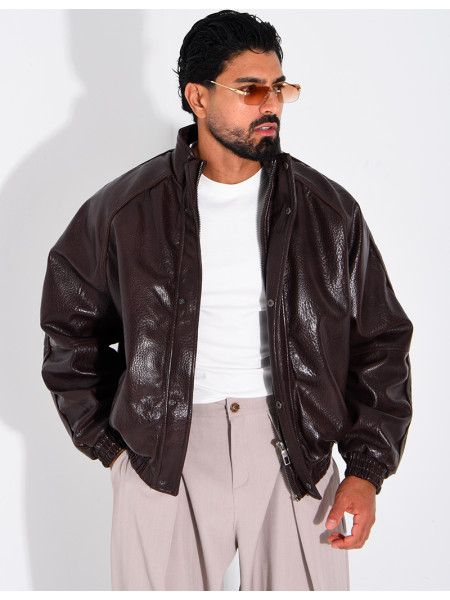 Veste effet cuir grainé