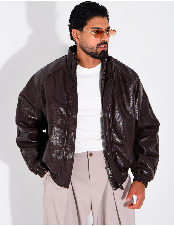 Veste effet cuir grainé