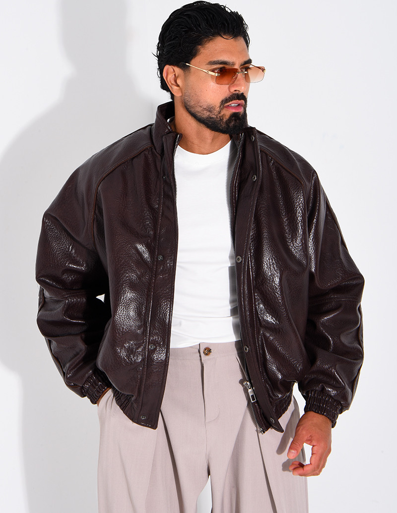 Veste effet cuir grainé