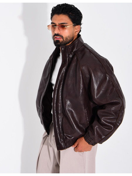 Veste effet cuir grainé