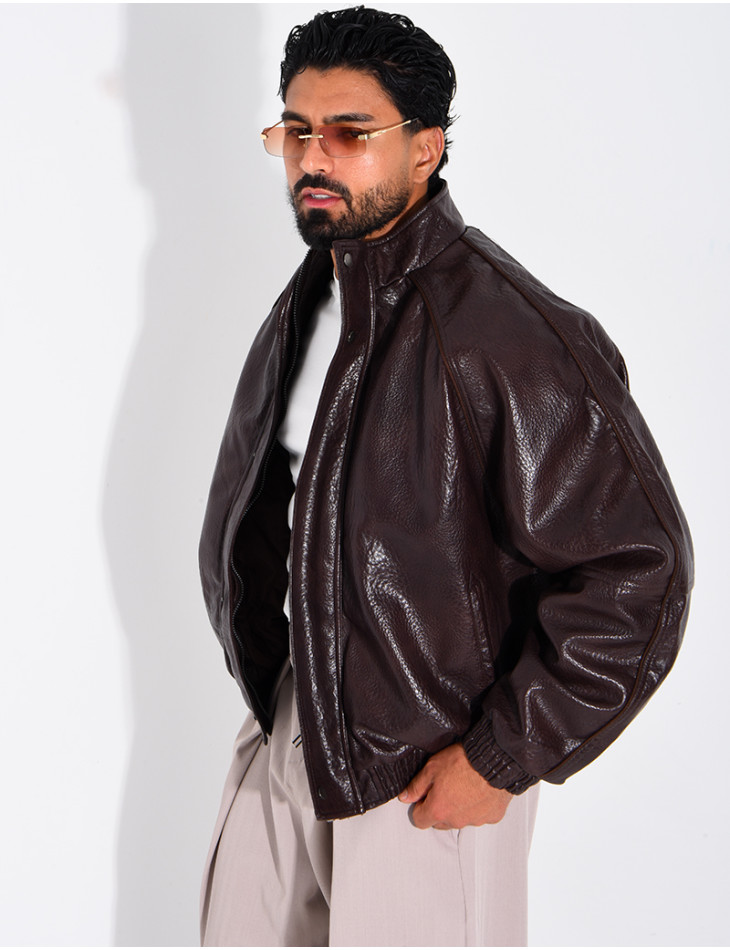 Veste effet cuir grainé