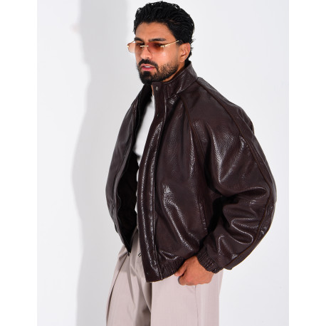 Veste effet cuir grainé
