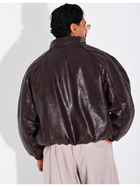 Veste effet cuir grainé