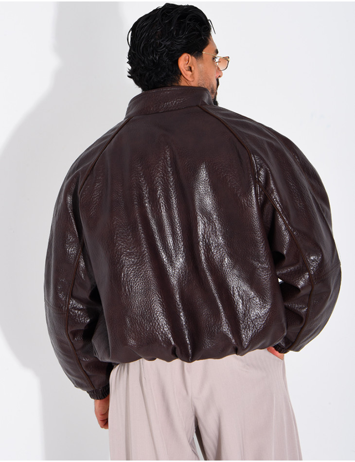 Veste effet cuir grainé