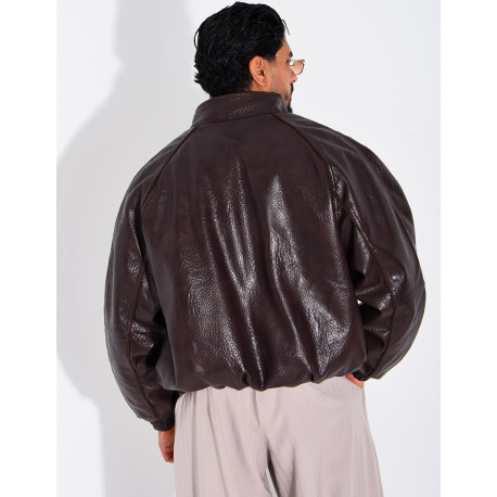 Veste effet cuir grainé