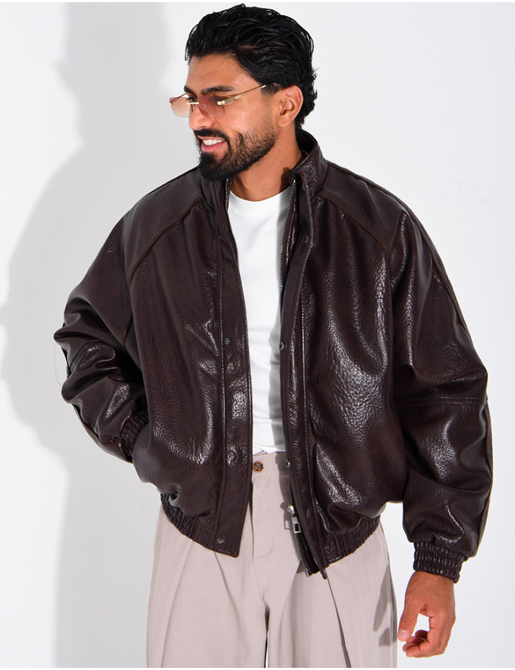 Veste effet cuir grainé