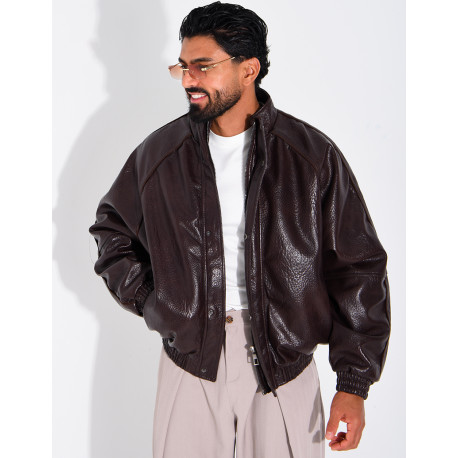 Veste effet cuir grainé