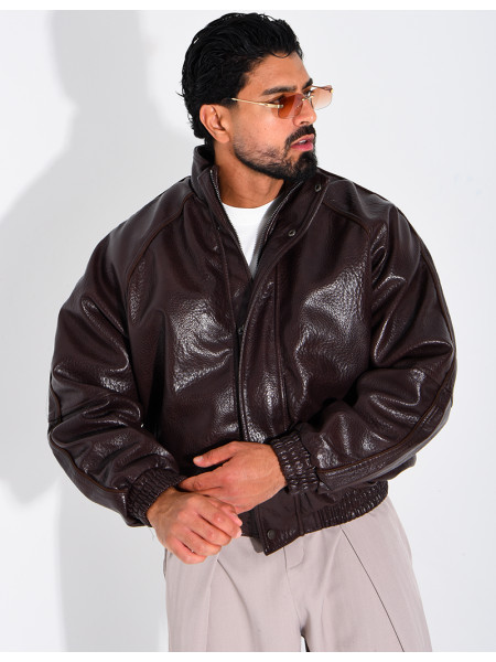 Veste effet cuir grainé