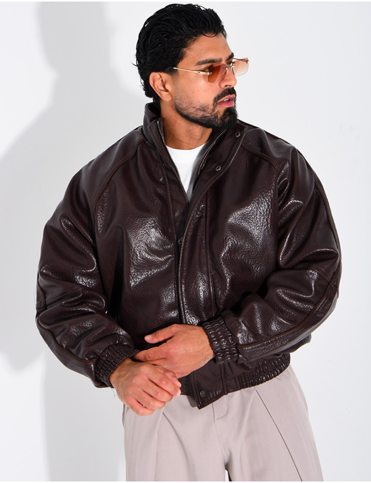 Veste effet cuir grainé