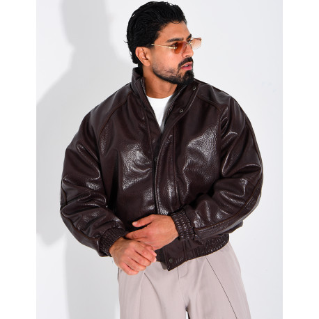 Veste effet cuir grainé