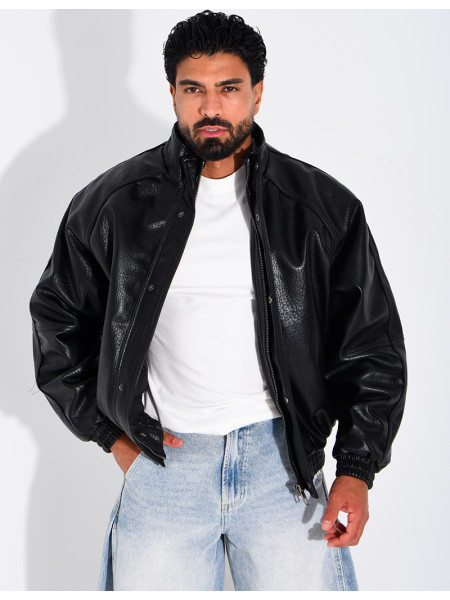 Veste effet cuir grainé