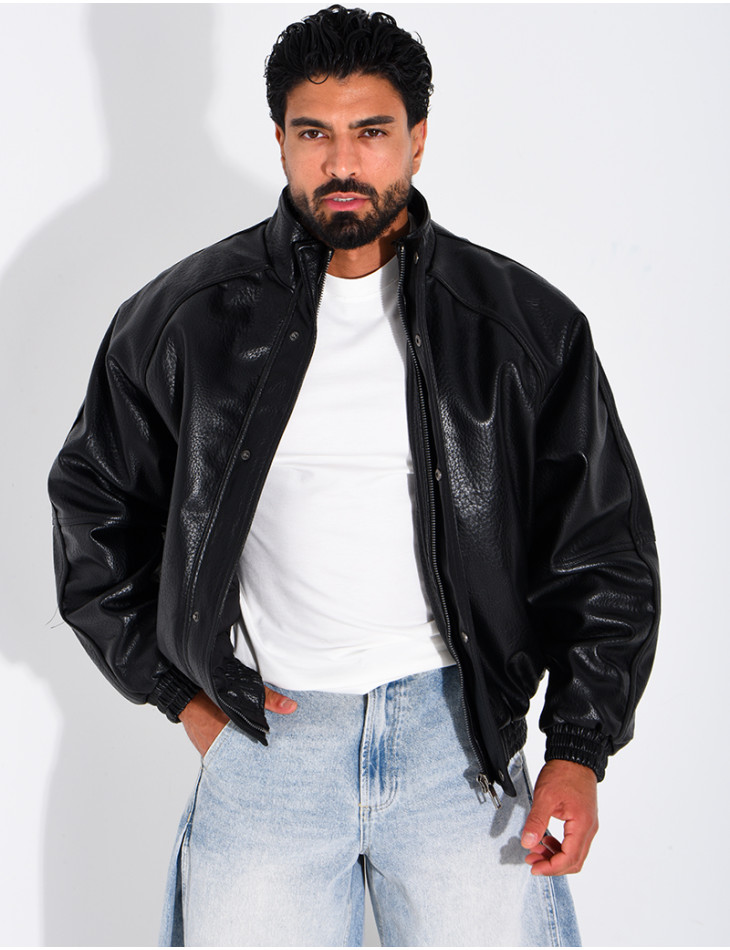 Veste effet cuir grainé