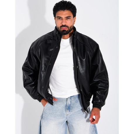 Veste effet cuir grainé