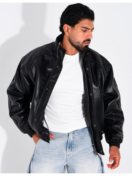 Veste effet cuir grainé
