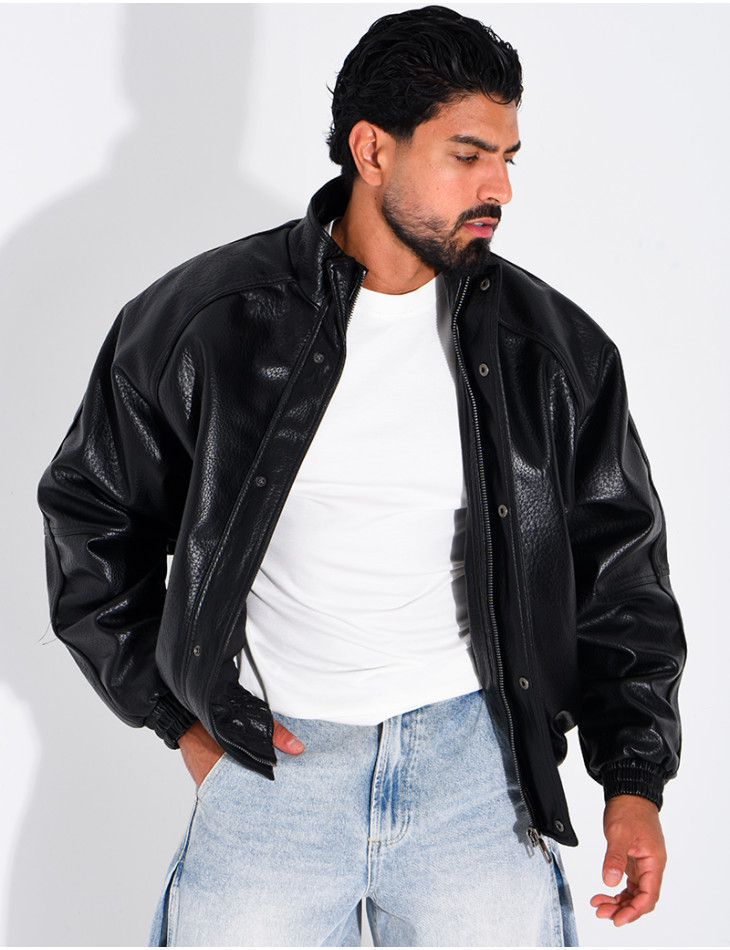 Veste effet cuir grainé