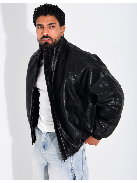 Veste effet cuir grainé