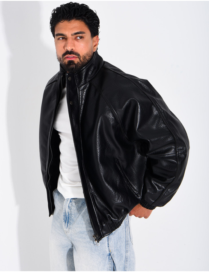Veste effet cuir grainé