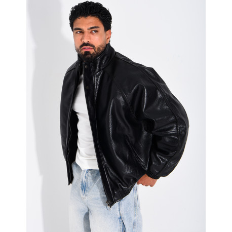 Veste effet cuir grainé