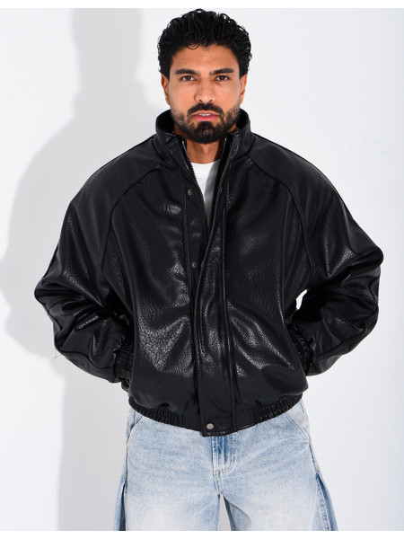 Veste effet cuir grainé
