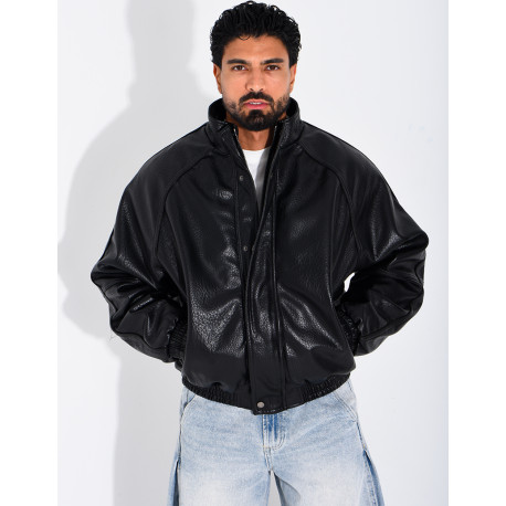 Veste effet cuir grainé