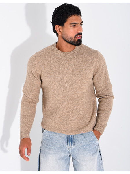 Pull col rond en laine