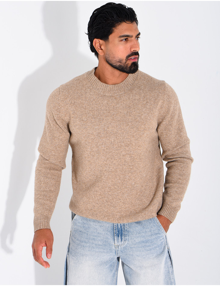 Pull col rond en laine