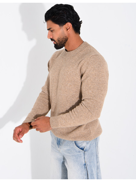 Pull col rond en laine