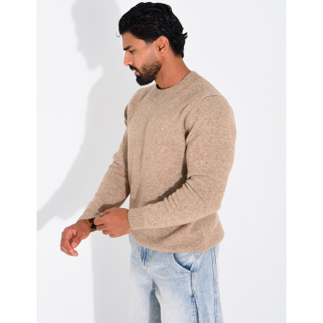 Pull col rond en laine