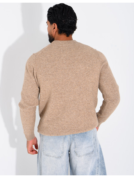 Pull col rond en laine