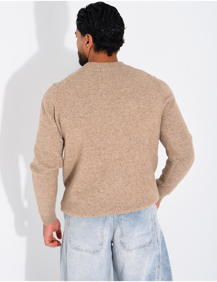 Pull col rond en laine