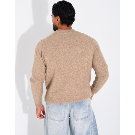 Pull col rond en laine