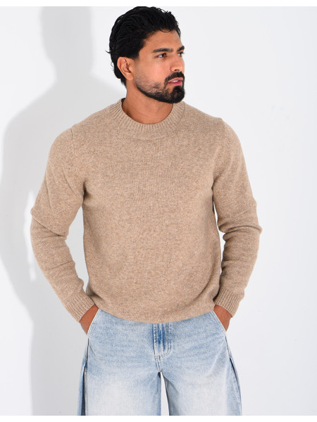 Pull col rond en laine