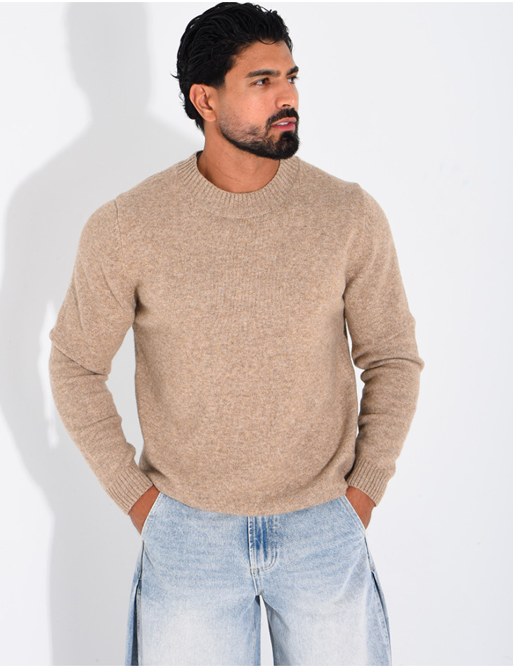 Pull col rond en laine