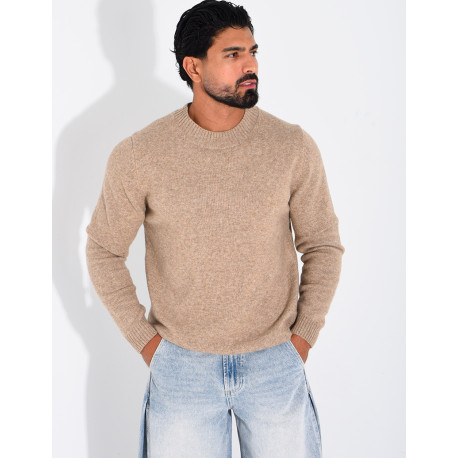 Pull col rond en laine