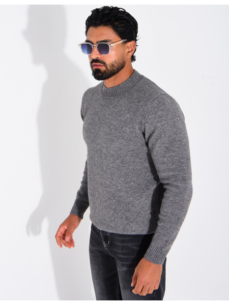 Pull col rond en laine