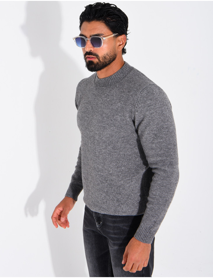 Pull col rond en laine